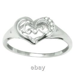 0.02 Cttw Real Diamond Heart Wedding Band Ring 14K Gold Plated Sterling Silver