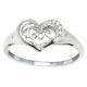 0.02 Cttw Real Diamond Heart Wedding Band Ring 14k Gold Plated Sterling Silver