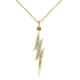 0.10 Ct Diamond Lightning Bolt Fashion Pendant Necklace 14k Yellow Gold Plated