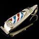 0.40 Ctw Moissanite 14k Yellow Gold Plated Barber Pole Clipper Mens Pendant 1.5