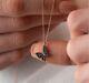 0.80ct Round Lab Created Black Diamond Butterfly Pendant In 14k Rose Gold Plated