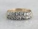 0.90 Ct Moissanite Double Row Eternity Anniversary Ring 14k Yellow Gold Plated