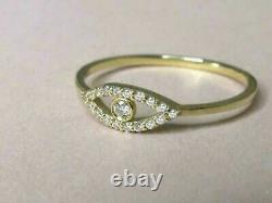 1.0 Ct Round Cut Diamond Simulated Evil Eye Wedding Ring Gift Yellow Gold plated