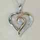 1.0ct Round Cut Moissanite Heart Women Pendant 14k Two Tone Gold Plated 18 Chain