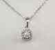1.10ct Round Cut Real Moissanite Solitaire Pendant 14k White Gold Plated 18'