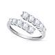 1.18ct Round Certified Natural Diamond Women Cuff Ring 14k White Gold Plated