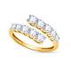 1.18ct Round Certified Natural Diamond Women Cuff Ring 14k Yellow Gold Plated