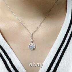 1.20CT Round Cut Simulated Diamond Women's Charm Pendent 14K White Gold Plated