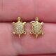1.20ct Round Cut Real Moissanite Turtle Stud Earrings 14k Yellow Gold Plated