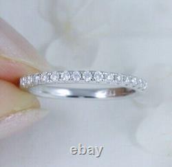 1.20Ct Round Cut Simulated Diamond Eternity Band Ring In 14k White Gold Plated