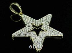 1.20Ct Round Cut Simulated Moissanite Star Pendant Solid 14k Yellow Gold Plated