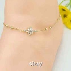 1.20Ct Round Lab Created Women Anniversary Tennis Anklet 14K Yellow Gold Plated