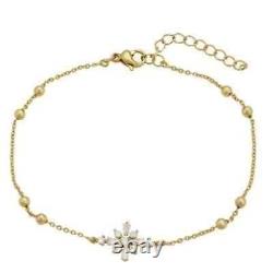 1.20Ct Round Lab Created Women Anniversary Tennis Anklet 14K Yellow Gold Plated