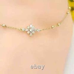 1.20Ct Round Lab Created Women Anniversary Tennis Anklet 14K Yellow Gold Plated