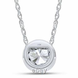 1/3 Ct Round Solitaire Pendant Necklace in 10K White Gold