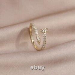 1.30Ct Round Cut Simulated Diamond Nail Wedding Band Ring 14k Yellow Gold Plated