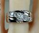 1.3ct Real Moissanite Mens Engagement Wedding Band Ring White Gold Plated Silver