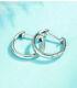 1.40ct Round Real Moissanite Huggie Hoop Earrings 14k White Gold Plated Silver