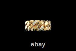 1.42Ct VVS1 Diamond Men's Engagement Wedding Cuban Ring 14K Yellow Gold Plated