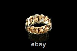 1.42Ct VVS1 Diamond Men's Engagement Wedding Cuban Ring 14K Yellow Gold Plated