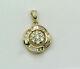 1.50ct Round & Baguette Simulated Diamond Cluster Pendant 14k Yellow Gold Plated