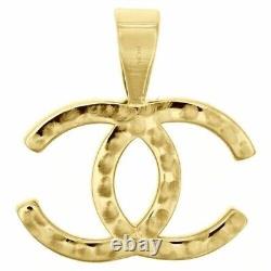 1.50Ct Round Cut Moissanite Customize C Letter Pendant Yellow Gold Plated Silver