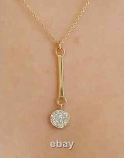 1.50Ct Round Cut Real Moissanite Valentine Gift Pendant 14K Yellow Gold Plated