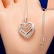 1.50ct Round Cut Real Moissanite Women's Heart Pendant 14k White Gold Plated