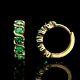 1.50ct Round Cut Simulated Green Emerald Huggie Earrings 14k Yellow Gold Plated