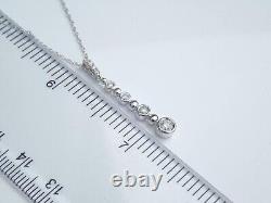 1.50Ct Simulated Diamond Journey Pendant 14K White Gold Plated Silver Chain