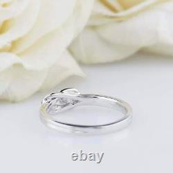 1.5ct Simulated Diamond Engagement Ring Knot Split Shank 14k White Gold Plated