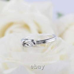 1.5ct Simulated Diamond Engagement Ring Knot Split Shank 14k White Gold Plated