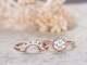 1.60 Ct Round Moissanite Curved Wedding Set Engagement Ring 14k Rose Gold Plated