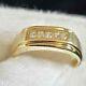 1 Ct Round Cut Simulated Diamond Men's Wedding Band Ring 14k Yellow Gold Plated