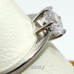 1 Ct Round Lab Moissanite Diamond Wedding Engagement Ring 14K White Gold Plated