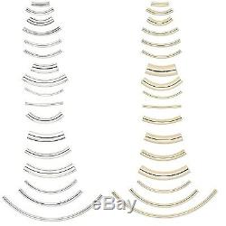 100 Curved Tube Plated Metal Elbow Noodle Loose Jewelry Beads In Many Sizes
