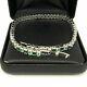 10ct Princess Lab-created Emerald Men's Tennis Bracelet In 14k White Gold Plated