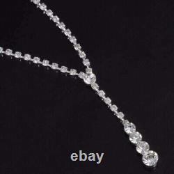 10Ct Round Cut Lab Created Diamond Tennis Necklace 14k White Gold Plated Silver