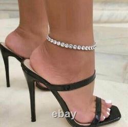10Ct Round Cut Lab Created Diamond Women Tennis Anklet 14k White Gold Plated