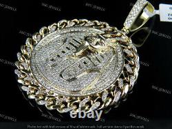 10K Silver Gold Plated Egyptian Pharaoh XL 3 Medallion Moissanite Pendant 6CT