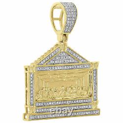 10K Yellow Gold Silver Plated Real Moissanite Jesus Pendant 1.10 Pave Charm 1CT