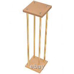 10pcs Wedding Flower Stand Flower Rack Vase Geometric Gold With Plate Centerpiece
