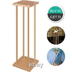 10pcs Wedding Flower Stand Metal Vase Stand WithPlate Gold Centerpieces Decoration