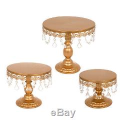 12Pcs Cake Stand Set Metal Cupcake Holder Display Plate With Crystal Wedding Party
