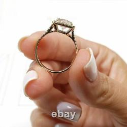 14 k Gold Plated 2.1 ct Round Lab-Created Split Band Halo Engagement Ring