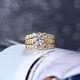 14k Gold Plated 1.0ct Simulated Diamond Gold Tone Round Cut Engagement Ring