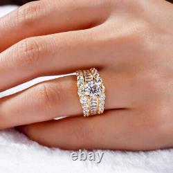 14K Gold Plated 1.0CT Simulated Diamond Gold Tone Round Cut Engagement Ring