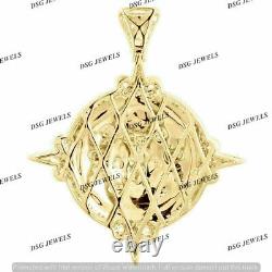 14K Silver Gold Plated Moissanite Mayan Calendar Medallion Shield Pendant 2.4Ct