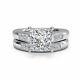 14k White Gold 1.75ct Princess Cut Lab-created Diamond Engagement Band Ring Set