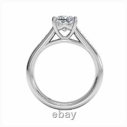 14K White Gold 1.75Ct Princess Cut Lab-Created Diamond Engagement Band Ring Set